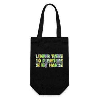charpentier scie haches présent idée outils heureux - Sac à bouteille - noir - Devant