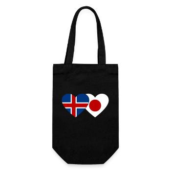 Islande Japon Flag Coeur - Sac à bouteille - noir - Devant