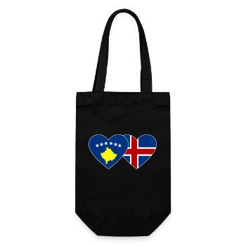 Kosovo Island Flagge Herz - Geschenkbeutel für Flaschen - Schwarz - Vorne