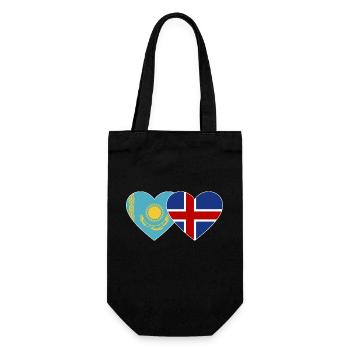Kasachstan Island Flagge Herz - Geschenkbeutel für Flaschen - Schwarz - Vorne