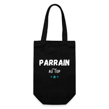 Parrain au top idée cadeau - Sac à bouteille - noir - Devant