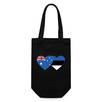 Australien Estland Flagge Herz - Geschenkbeutel für Flaschen - Schwarz - Vorne