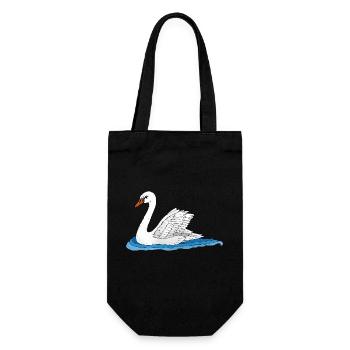 Weißer Vogel - Geschenkbeutel für Flaschen - Schwarz - Vorne