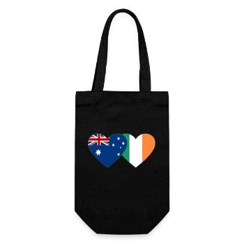 Australia Ireland Flag Heart - Gift Bag for Bottles - black - Front