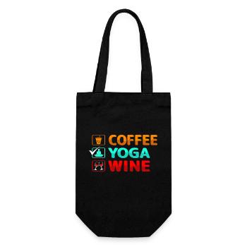 Coffee Yoga Wine - Gift Bag for Bottles - black - Front