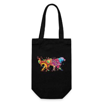 Golden Retriever Hund Hunde Design Hundeliebhaber - Geschenkbeutel für Flaschen - Schwarz - Vorne