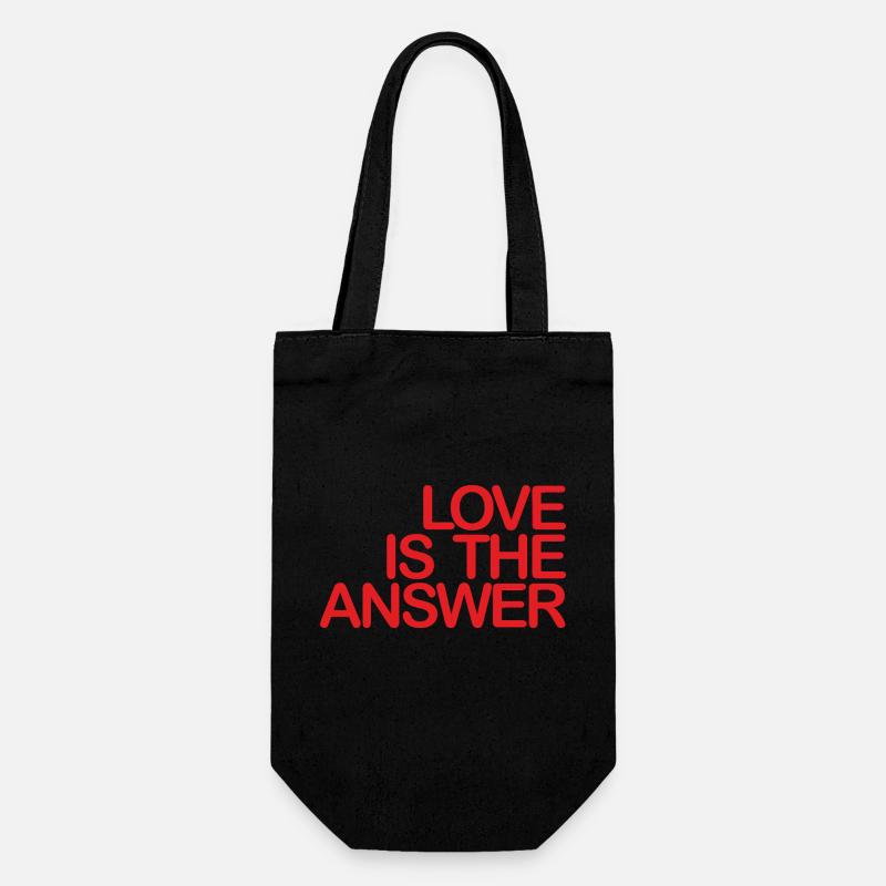 LOVE is the ANSWER 02rot - Geschenkbeutel für Flaschen - Schwarz