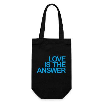 LOVE is the ANSWER 03 light blue - Gift Bag for Bottles - black - Front