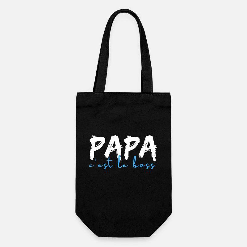 papa c'est le boss - Sac à bouteille - noir