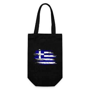 Greece flag used - Gift Bag for Bottles - black - Front