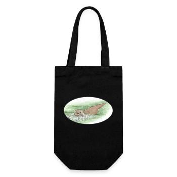 Otter 3 28 12 2022 - Gift Bag for Bottles - black - Front