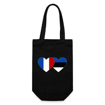 Frankreich Estland Flagge Herz - Geschenkbeutel für Flaschen - Schwarz - Vorne