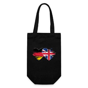 Germany United Kingdom flag used heart - Gift Bag for Bottles - black - Front