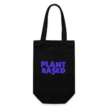 Plant Based Vegan Statement Tierrechte Geschenk - Geschenkbeutel für Flaschen - Schwarz - Vorne