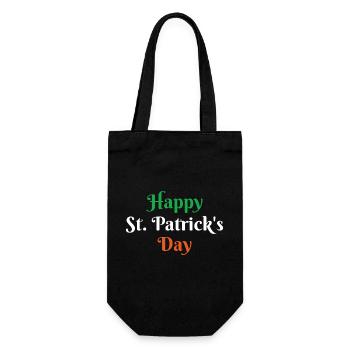 Happy St Patrick's Day Ireland Holiday Flag - Gift Bag for Bottles - black - Front