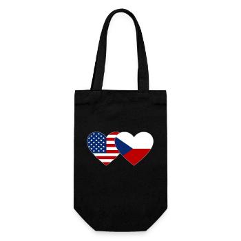 United States Czech Republic Flag Heart - Gift Bag for Bottles - black - Front