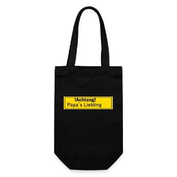 Papas Liebling Lieblinge Geschenk Geschenkidee Dad - Geschenkbeutel für Flaschen - Schwarz - Vorne
