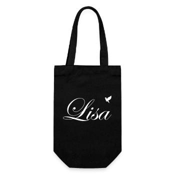Lisa schöner Name White - Geschenkbeutel für Flaschen - Schwarz - Vorne