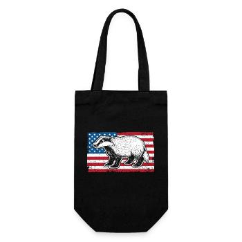 Honey Badger American Flag For A Patriot Honey - Geschenkbeutel für Flaschen - Schwarz - Vorne