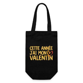 Copain Magnifique Humour Couple mon valentin amour - Sac à bouteille - noir - Devant