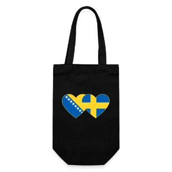 Bosnie Suède Drapeau Coeur - Sac à bouteille - noir - Devant