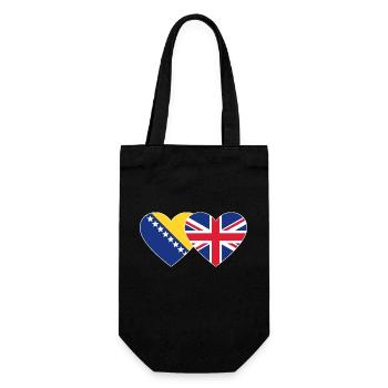 Bosnie Angleterre Drapeau Coeur - Sac à bouteille - noir - Devant