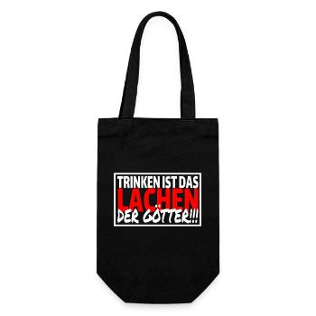 TRINKEN IST DAS LACHEN DER GÖTTER Sprüche Party - Geschenkbeutel für Flaschen - Schwarz - Vorne