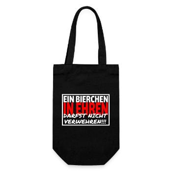 EIN BIERCHEN IN EHREN DARFST NICHT VERWEHREN - Geschenkbeutel für Flaschen - Schwarz - Vorne