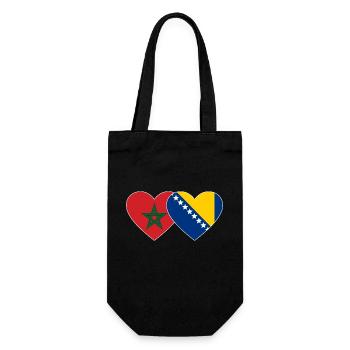 Morocco Bosnia Flag Heart - Gift Bag for Bottles - black - Front