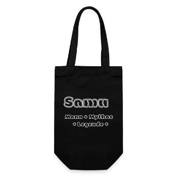 Samu - Mann, Mythos, Legende - Geschenkbeutel für Flaschen - Schwarz - Vorne