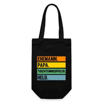 Tischtennisspieler Papa Vater Tischtennis - Geschenkbeutel für Flaschen - Schwarz - Vorne