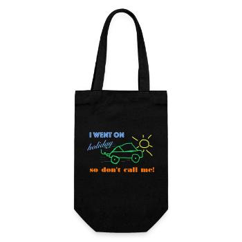 Ich war im Urlaub, also rufen Sie mich nicht an. - Geschenkbeutel für Flaschen - Schwarz - Vorne