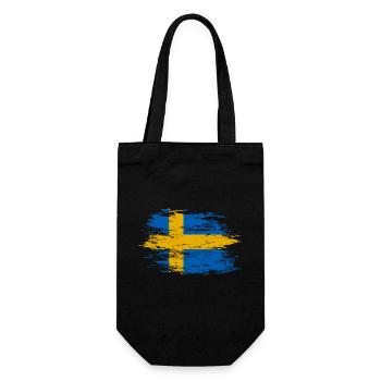 Drapeau de la Suède utilisé - Sac à bouteille - noir - Devant