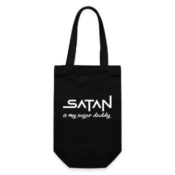 Satan sugar daddy saying gift white - Gift Bag for Bottles - black - Front