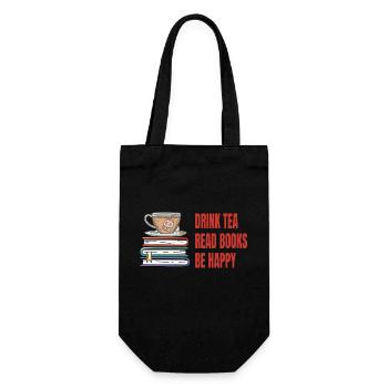 Lesen Tea Bücher Tee Buch Teetrinker Leser - Geschenkbeutel für Flaschen - Schwarz - Vorne