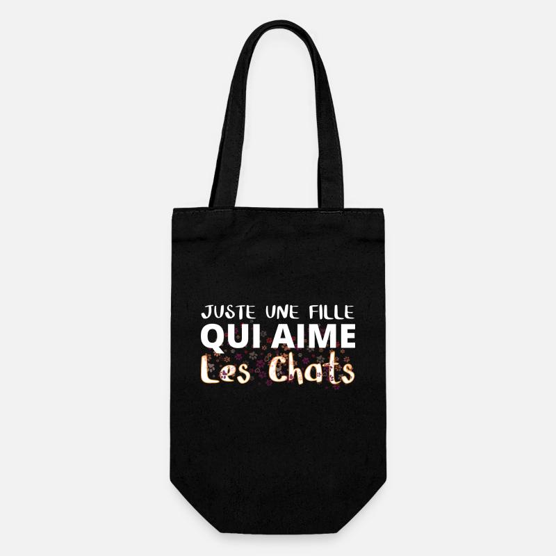 Amoureuse des chats - Sac à bouteille - noir