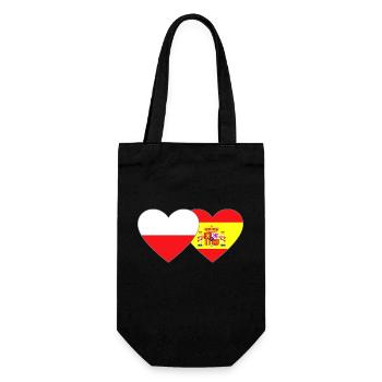 Poland Spain Flag Heart - Gift Bag for Bottles - black - Front