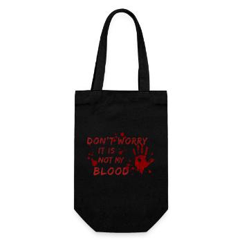 Keine Sorge - Nicht mein Blut - lustiger Spruch - Geschenkbeutel für Flaschen - Schwarz - Vorne