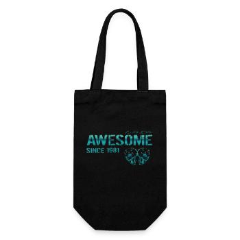 Awesome since 1981 Geschenk - Geschenkbeutel für Flaschen - Schwarz - Vorne