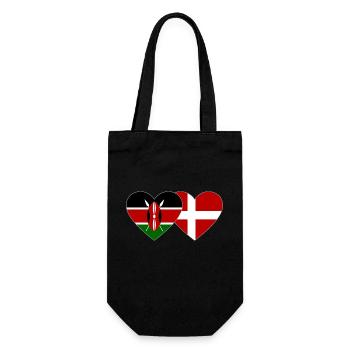 Kenya Danemark Flag Heart - Sac à bouteille - noir - Devant