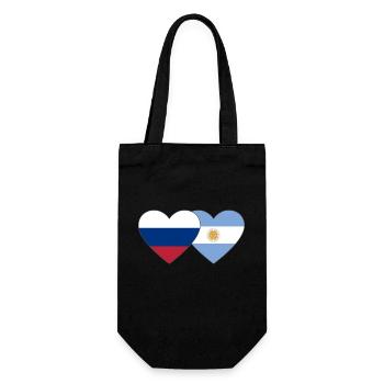 Russland Argentinien Flagge Herz - Geschenkbeutel für Flaschen - Schwarz - Vorne