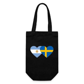 Coeur de drapeau Argentine Suède - Sac à bouteille - noir - Devant