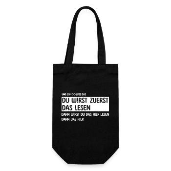 Du wirst zuerst das lesen - Geschenkbeutel für Flaschen - Schwarz - Vorne