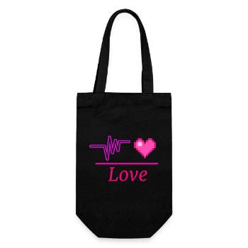 Love - Gift Bag for Bottles - black - Front