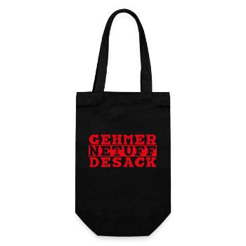 GEHMERMETUFFDESACK rot - Geschenkbeutel für Flaschen - Schwarz - Vorne