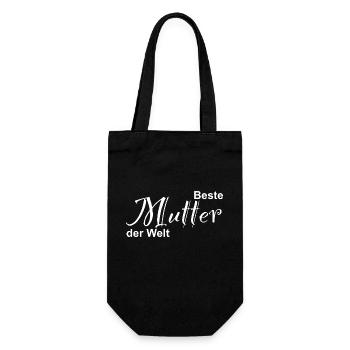Beste Mutter der Welt - Geschenkbeutel für Flaschen - Schwarz - Vorne