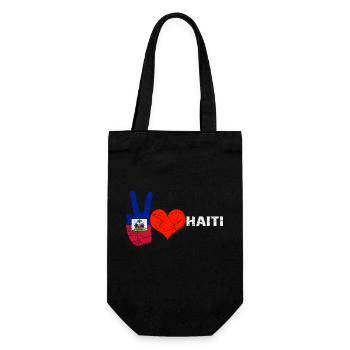 Haiti Haitianer Stolz Flagge Flaggentag I Geschenk - Geschenkbeutel für Flaschen - Schwarz - Vorne