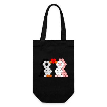 Pinguin paar schwarz rosa - Geschenkbeutel für Flaschen - Schwarz - Vorne