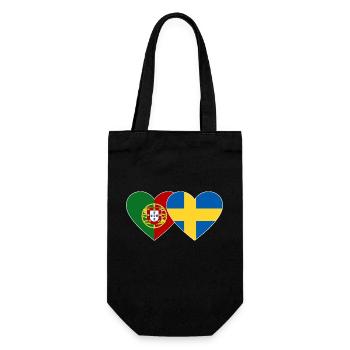 Portugal Suède Flag Coeur - Sac à bouteille - noir - Devant