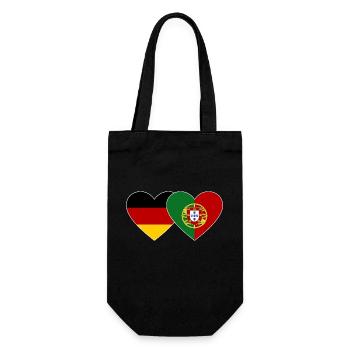 Allemagne Portugal Flag Coeur - Sac à bouteille - noir - Devant